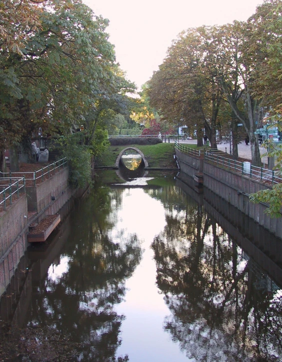 a waterway that runs through the middle of town