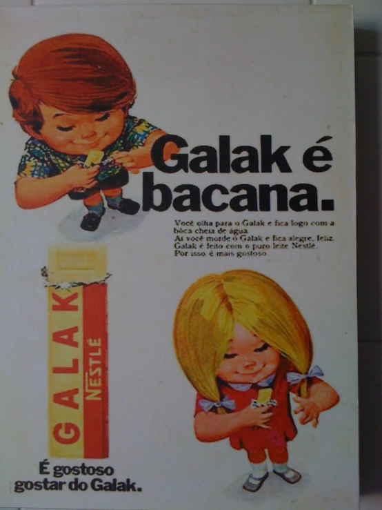 the advertit for gajak e banana has two little girls with hair