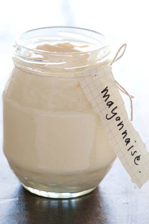 close up view of a jar of white powder