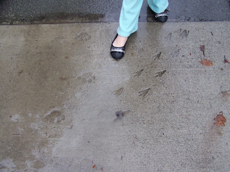 a close up of a person walking down a street