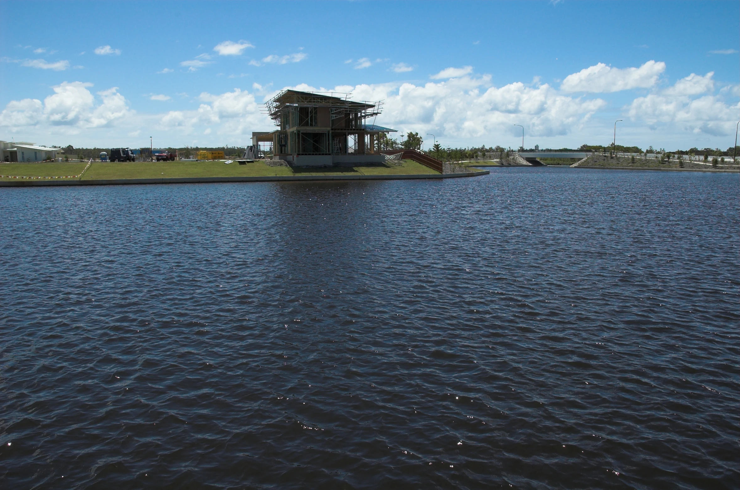 a water way with a boat in it