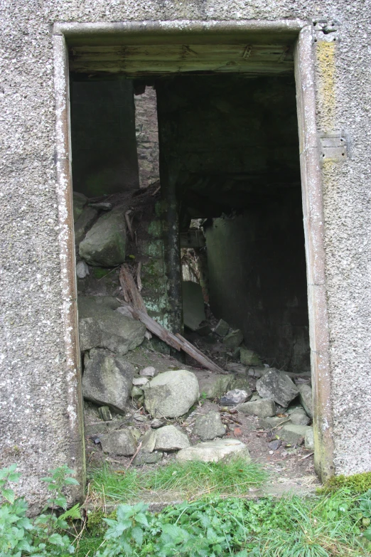 the inside of a brick building that is being built