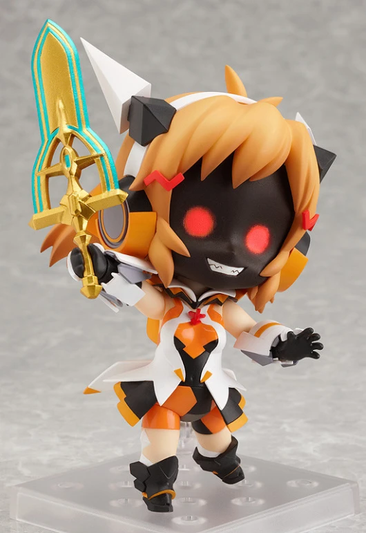 a figure holding up a sword while wearing a costume