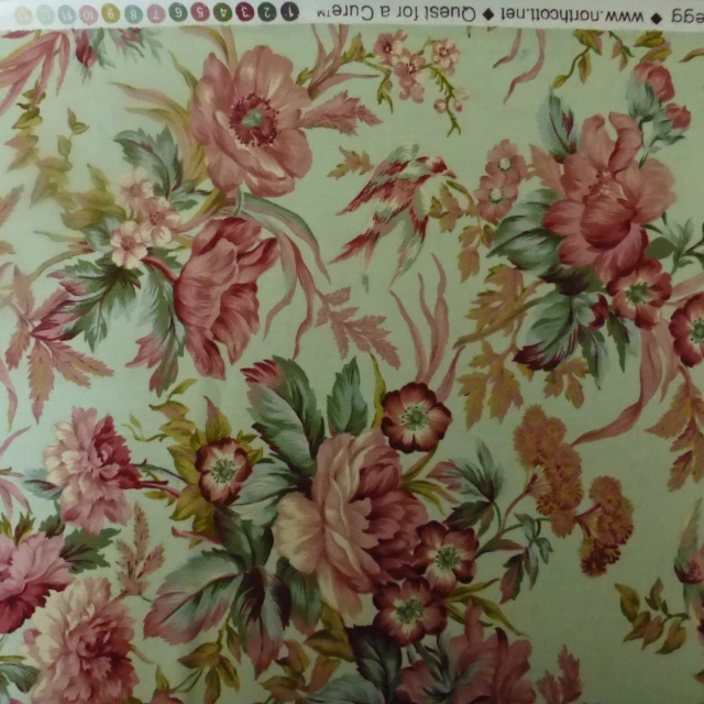 a close up of a floral design wall paper