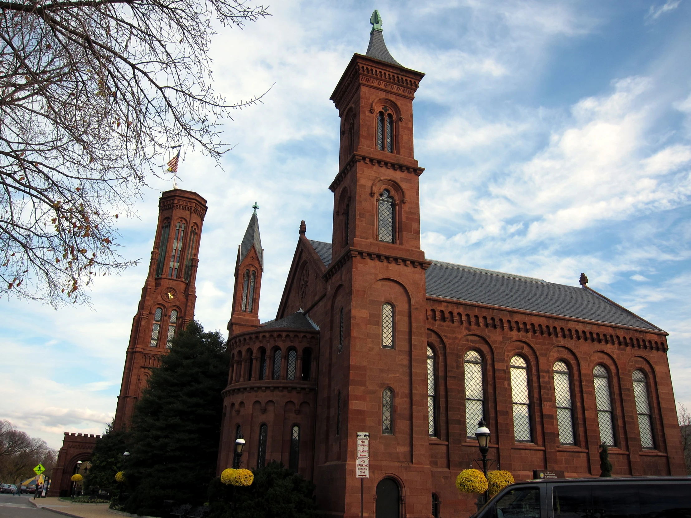 large building that has towers on top of it