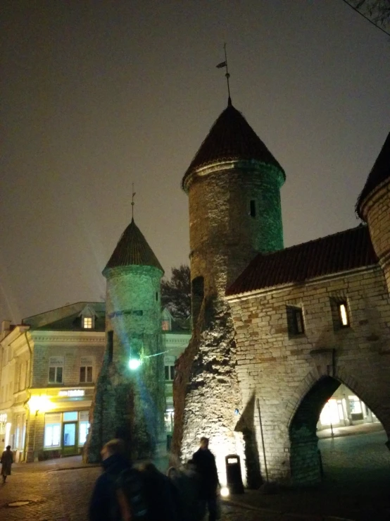 some very old buildings with towers on them