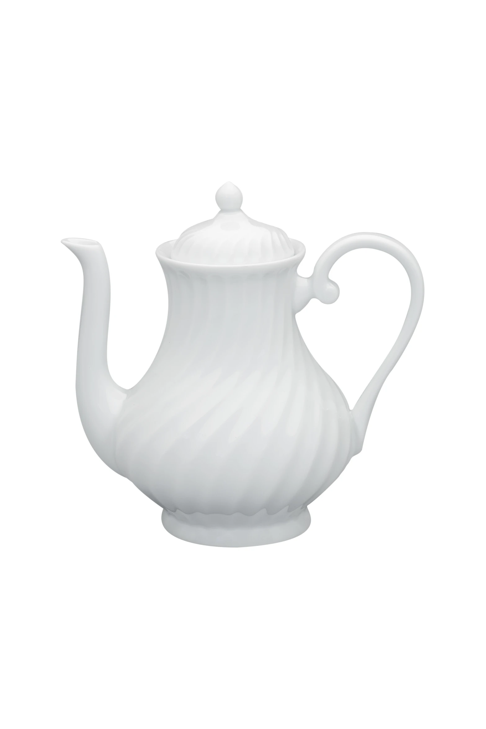 a white porcelain teapot on a white background