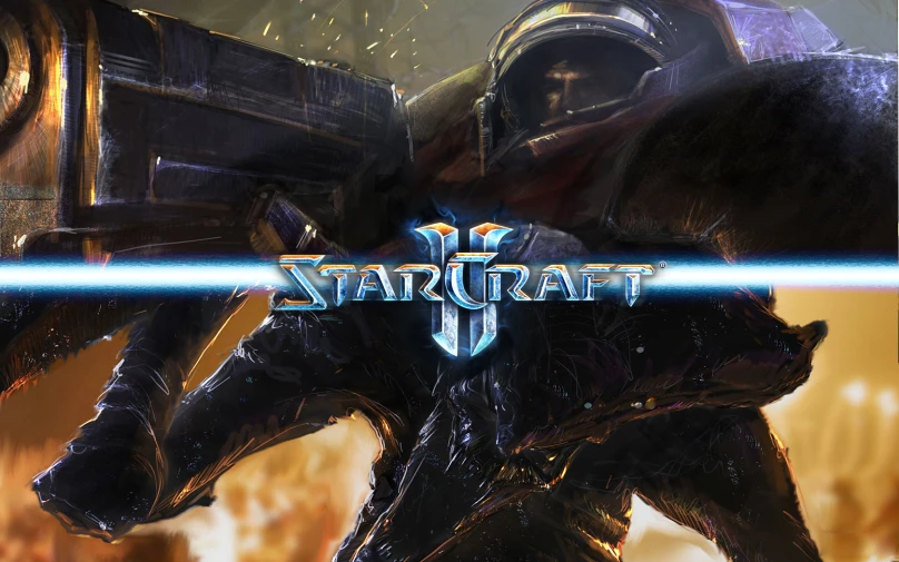 starcraft 2 game wallpaper, with robot and ship