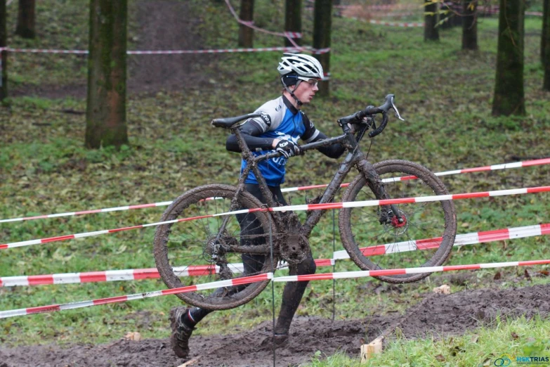 the  is racing his mountain bike