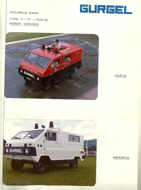 an advertit for the police emergency vehicle shows four different details