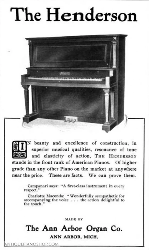 an advertit featuring a piano for the fendererson