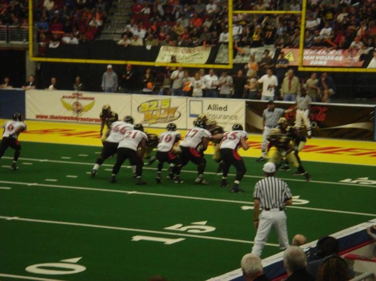 a football game being played on a field