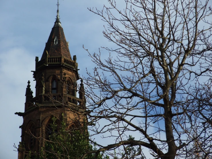 this is an image of a very large church spire