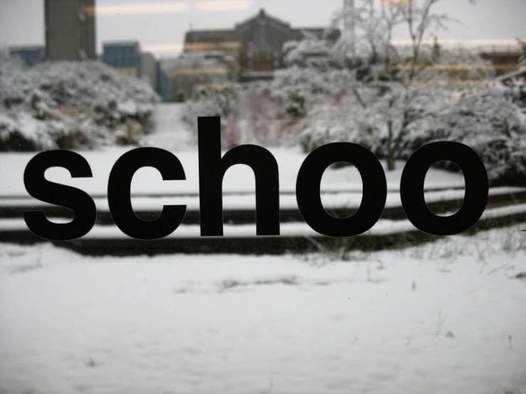 an image of a sign in the snow