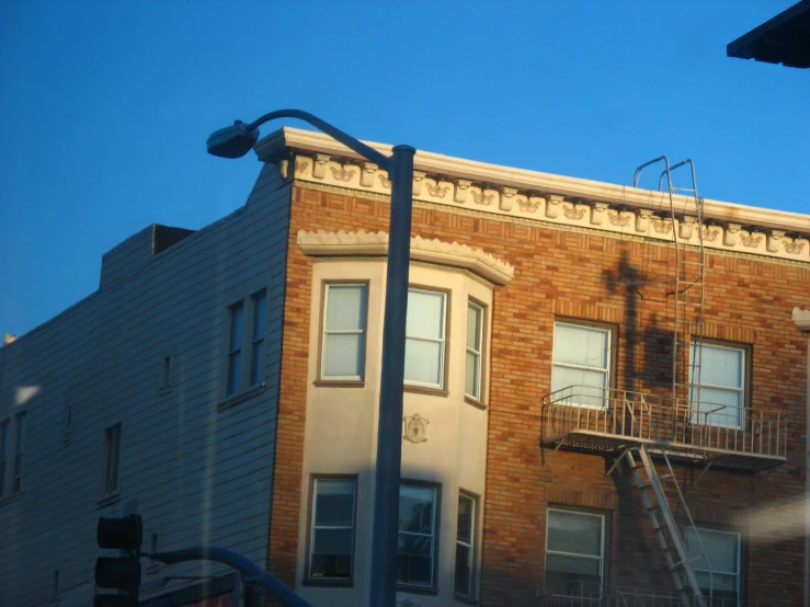 an image of a building with a fire escape