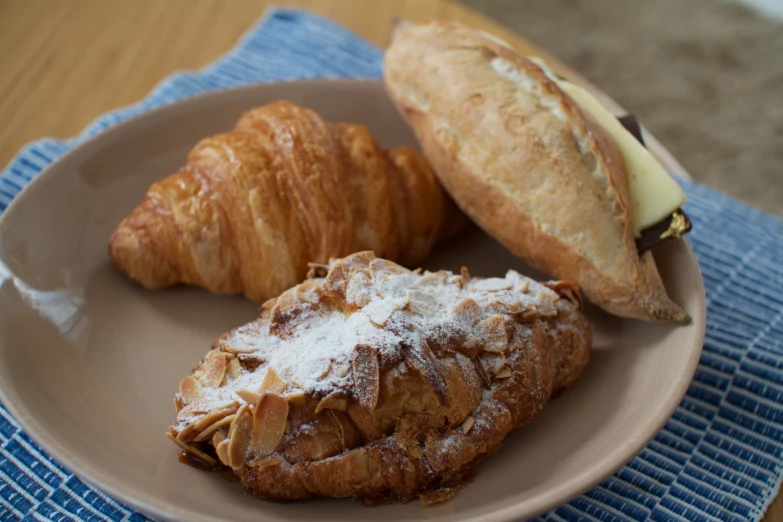 a plate of pastries on a table