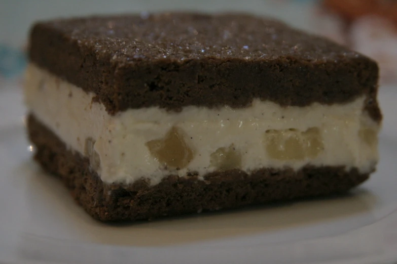 a close up of a dessert on a plate