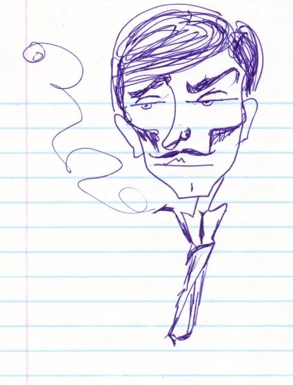 a drawing of the face of john kennedy