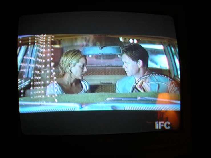 a tv screen showing the television show ferris from ferris's apartment