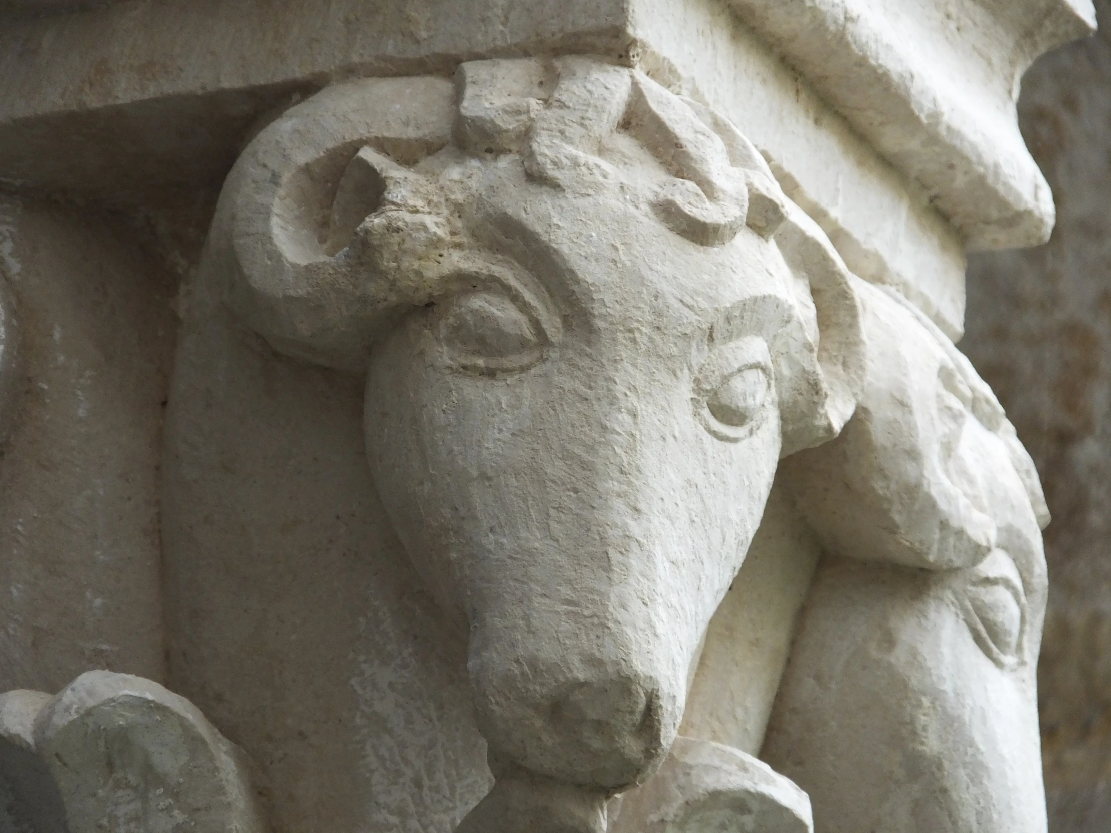 the stone carvings of an animal form are all intricate