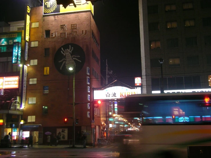 a busy street and a building with a clock on it