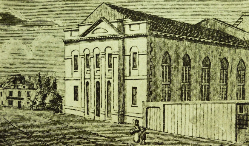 a drawing of a building that appears to be the site of a war re - enacture