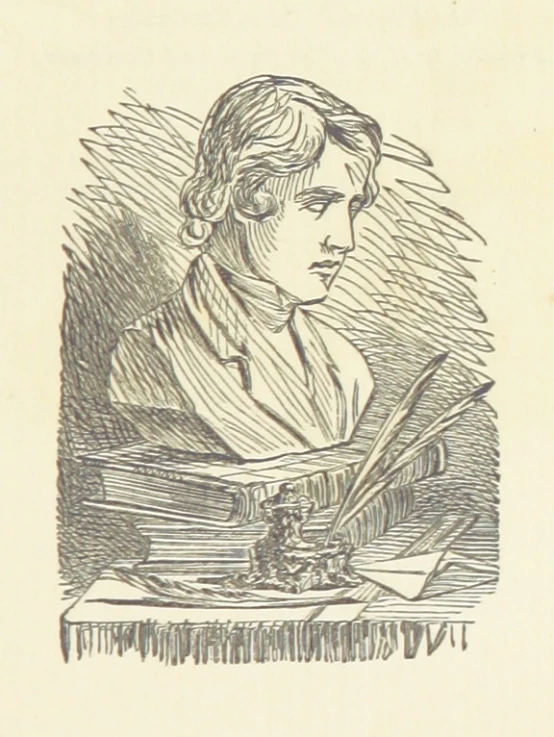 a drawing of a person with a book