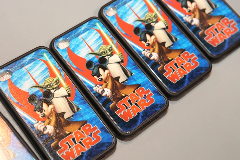 a group of coasters with various cartoon characters