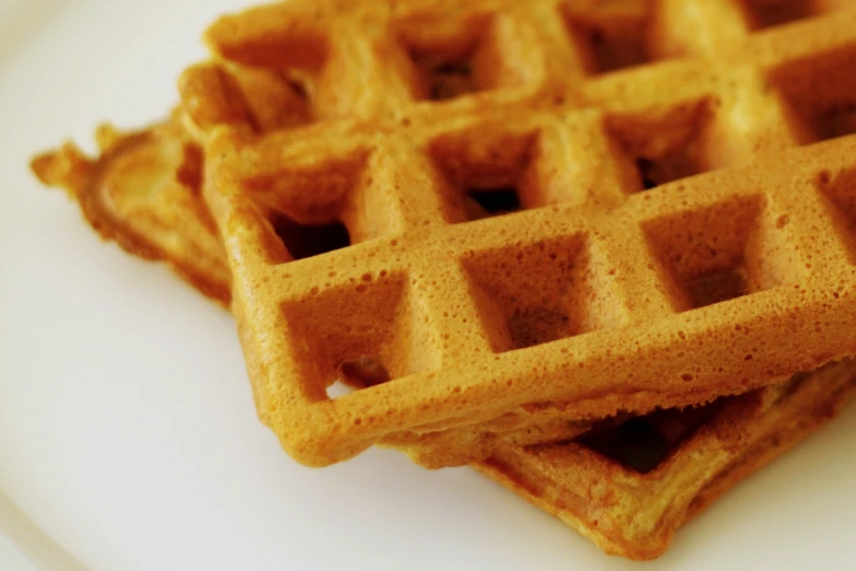 close up s of a waffle, showing the middle of the waffle