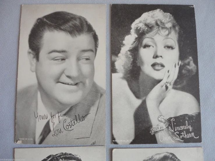 four vintage hollywood stars pos of people smiling