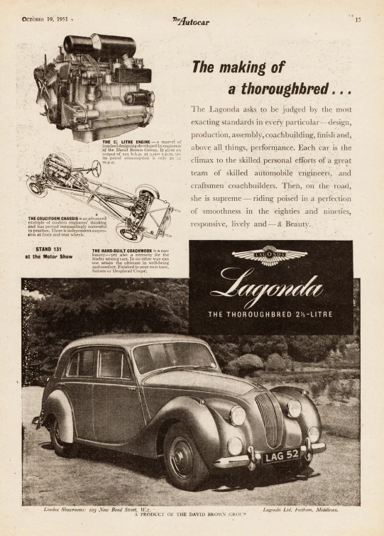 an old car is featured in the ad