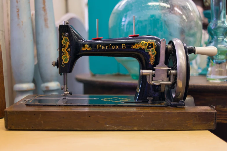 a sewing machine on top of a table