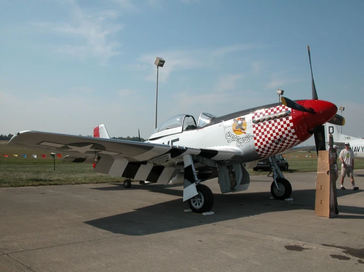 a plane that has been painted red and white