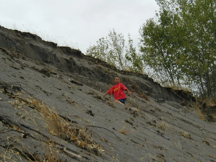 a person running up a steep hill