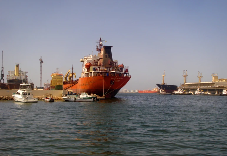 a very big boat parked in the water