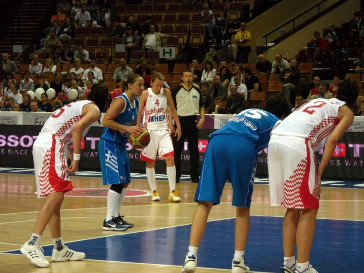 an arena with people playing a game on it