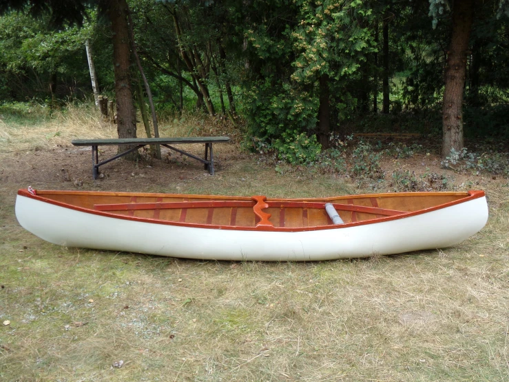 a canoe that is ready for rent