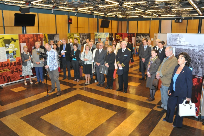 group of business people standing in an office environment