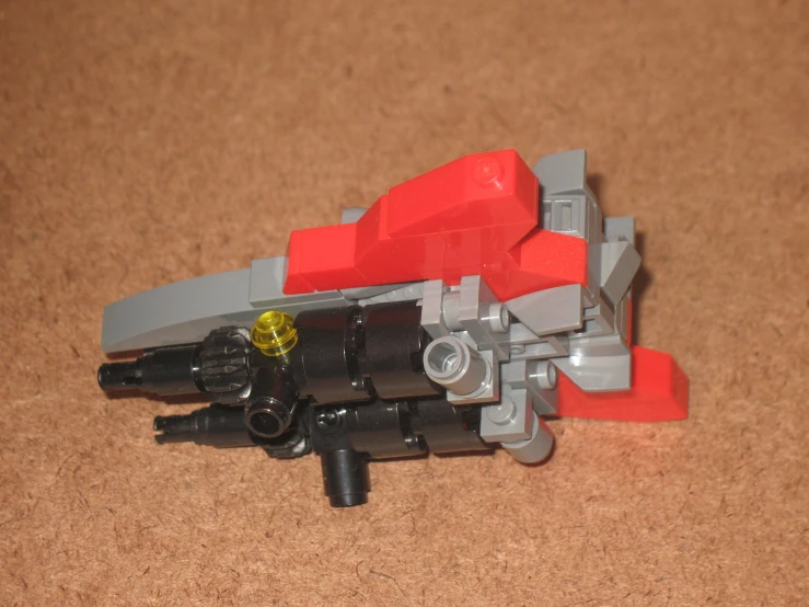 the lego fighter jet has two guns