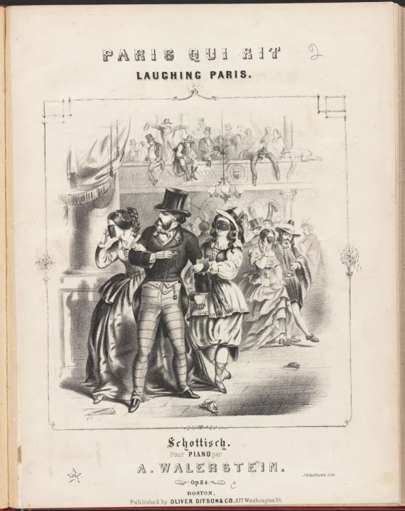 a french pamphlet shows an old couple in the french fashion