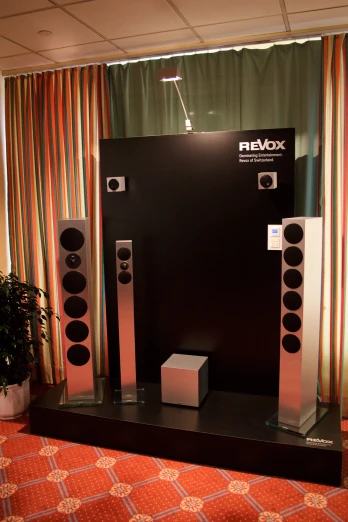 an audio speaker system with speakers in the front