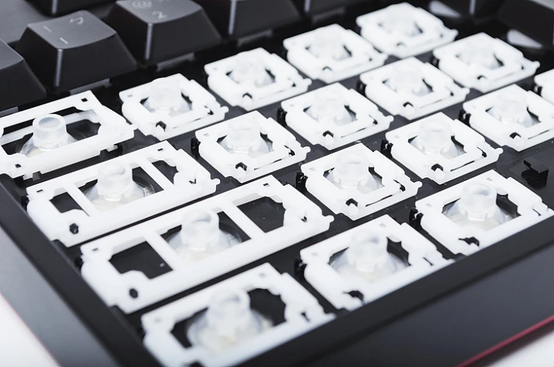 close up of the underside of a keyboard