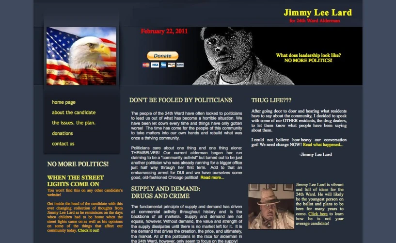 the website is designed to look like an american flag