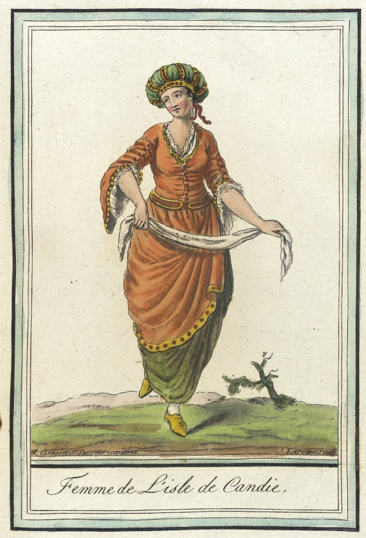 an illustration of a woman dressed in orange