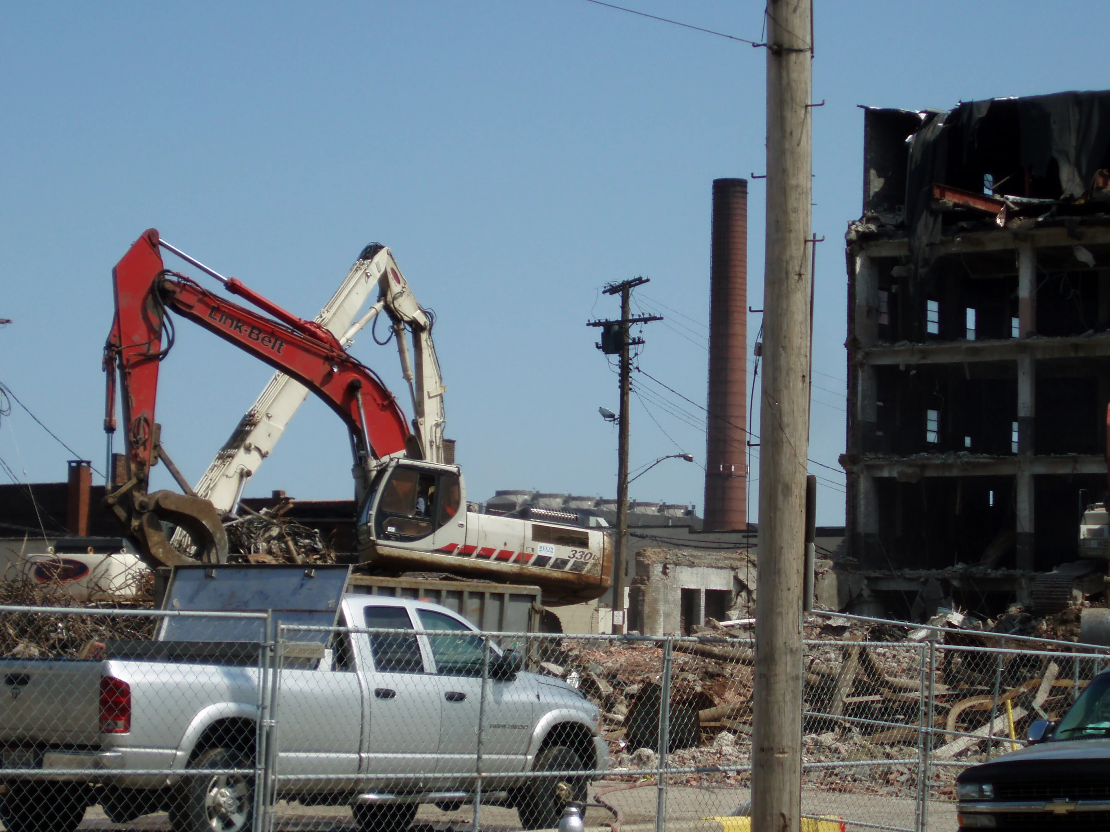 some building demolition in an old industrial area