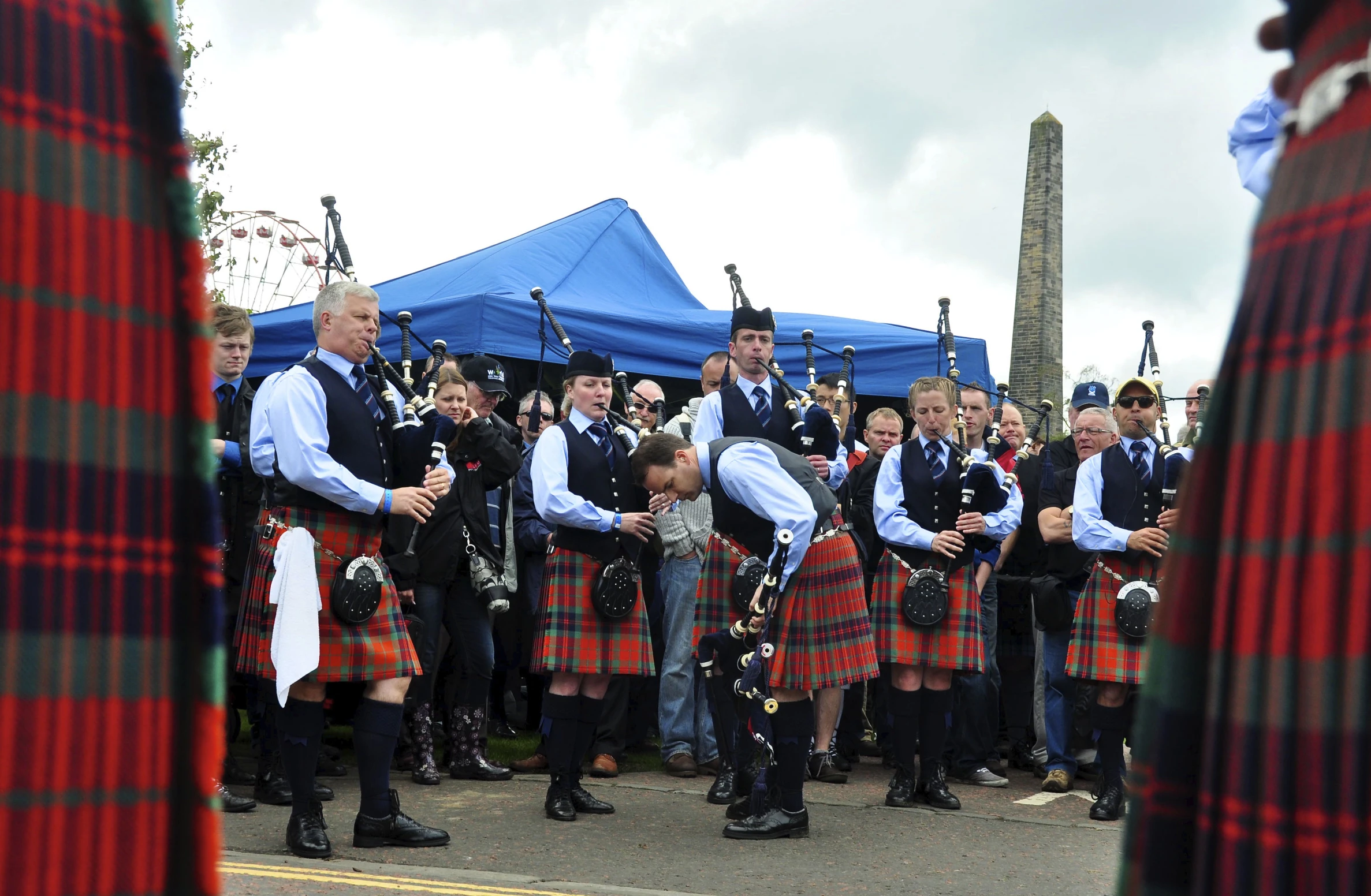 the pipesmen of a scottish musical gathering
