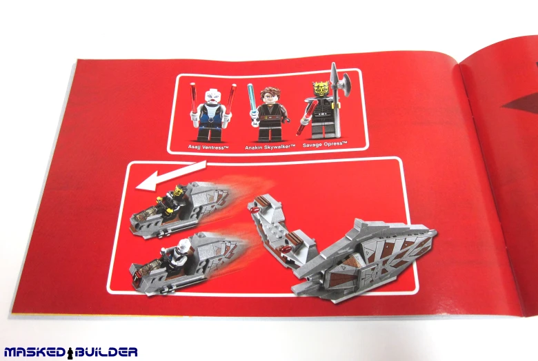 an open book with instructions on how to make a lego set