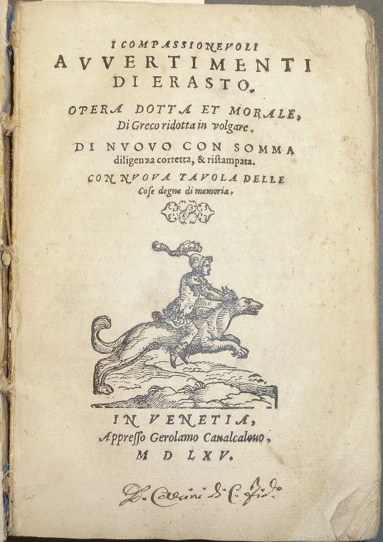 a book with the title in latin writing