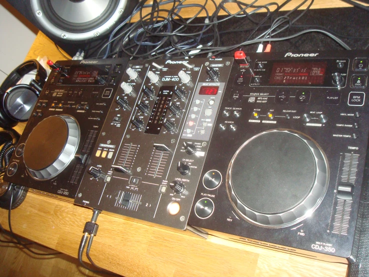 a dj machine with an array of decks on it