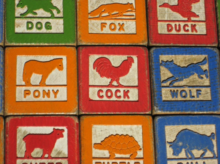 the animals on the tiles are different colors